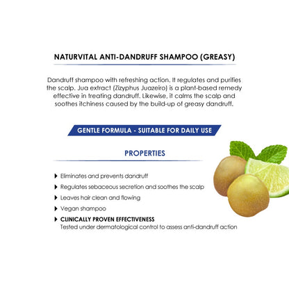 [BUNDLE OF 2] NaturVital Anti Dandruff Shampoo Normal / Greasy / Hair Loss ( 2 x 300ml)