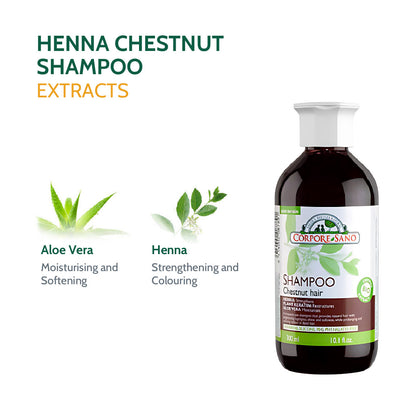 Corpore Sano Henna Hair Shampoo - Chestnut 300ml (Exp. Oct 2025)