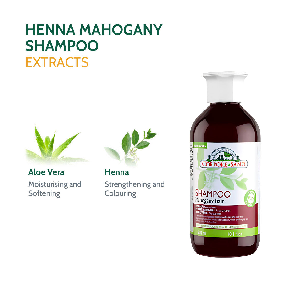 Corpore Sano Henna Hair Shampoo - Mahogany 300ml (Exp. Feb 2026)