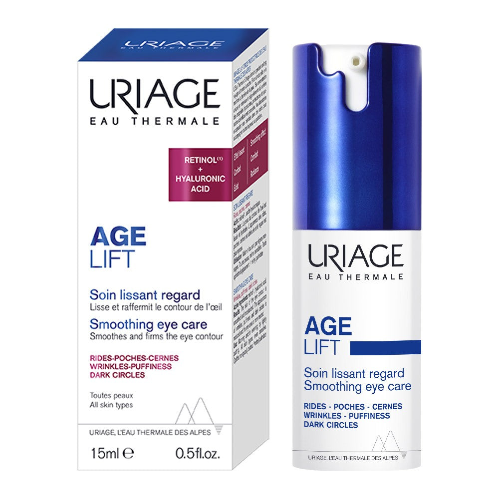 (Bundle)  Uriage Age Lift Firming Smoothing Day Cream 40ml + Smoothing Eye Cream Anti-aging Eye Contour Care