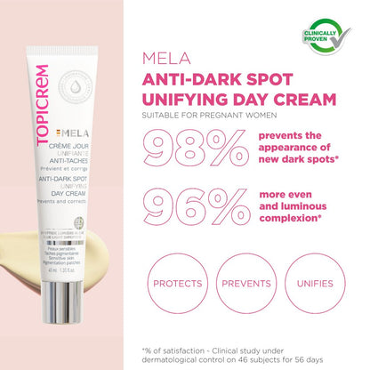 Topicrem Mela Anti-Dark Spot Unifying Day Cream SPF50+ 40ml Lightens Dark Spots, for All Skin Type